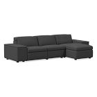 Enzo Leather 3-Piece Reclining Chaise Sectional w/ Storage (108")