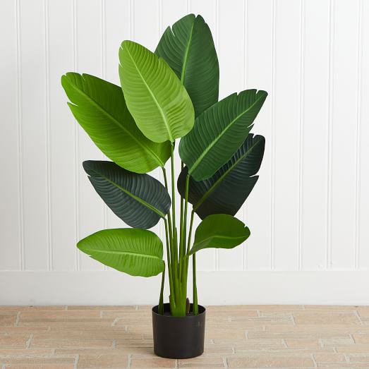 Faux Monstera Plant & Mid-Century Turned Wood Leg Planter Bundle