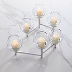 Glass &amp; Globe Polished Nickel Hexagonal Candelabra