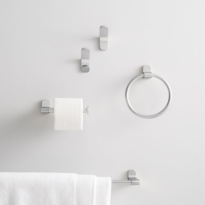Mid-Century Contour Bathroom Hardware - Chrome