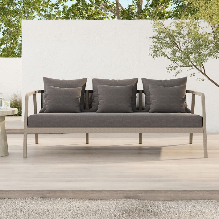 Rope &amp; Wood Outdoor Sofa (81&quot;)