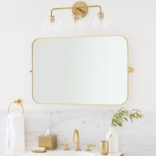 鏡 journalstandardFurniture  OLD ELMMIRROR Metal Frame Pivot Mirror - Landscape | West Elm