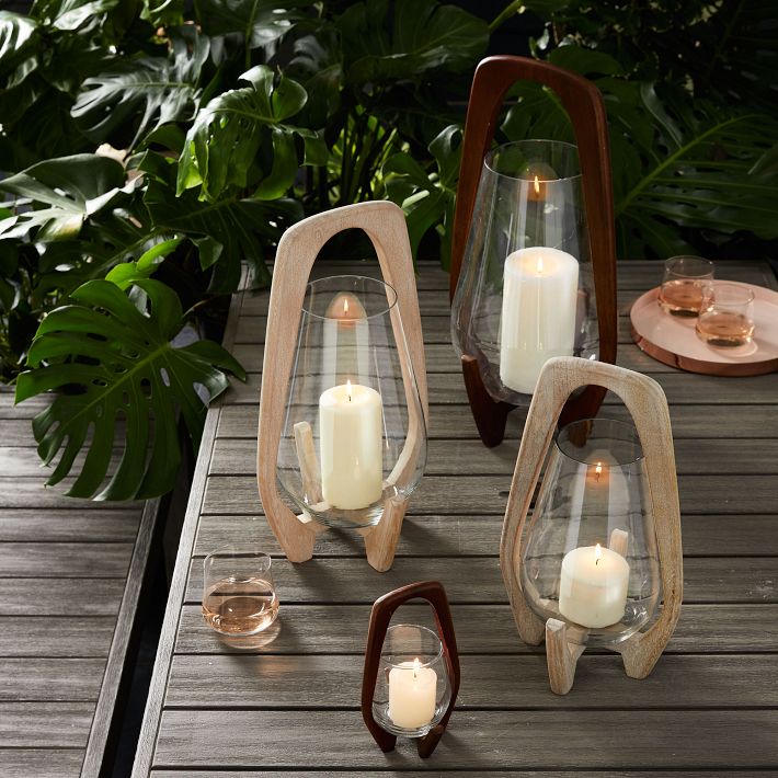 Mid-Century Wood Lanterns