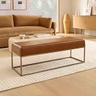 Box Frame Leather Bench