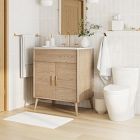 Mid-Century Single Bathroom Vanity (31.5") - Cerused White