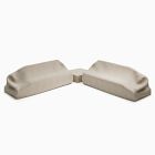 Portside Low Outdoor 3-Piece L-Shaped Sectional w/ Coffee Table Protective Cover