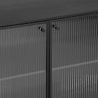 Ridged Glass &amp; Metal Buffet (35.5&quot;&ndash;71&quot;)