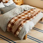 Heather Taylor Home Gingham with Ruffle Silk Lumbar Pillow Cover