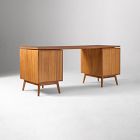Mid-Century Modular Desk w/ 2 File Cabinets (70&quot;) - ADA