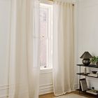 Custom Size Sheer European Flax Linen Curtain - Alabaster