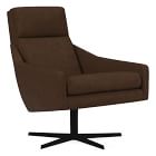 Open Box: Austin Swivel Chair, Poly, Vegan Leather, Molasses, Dark Bronze