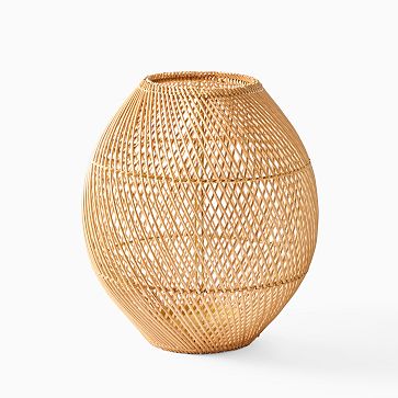Wicker Globe Hurricanes Natural Wicker Medium, 13.25&quot;h