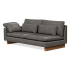 Open Box: Harmony Right Arm 2.5 Seater Sofa, Down, Ludlow Leather, Gray Smoke, Dark Walnut