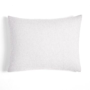European Flax Linen Mini Waffle Standard Sham, White
