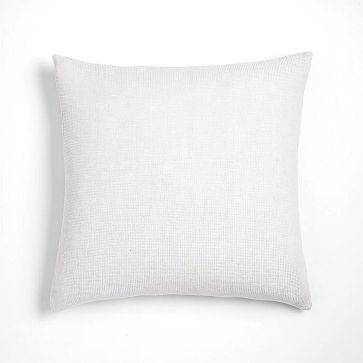 European Flax Linen Mini Waffle Euro Sham, White