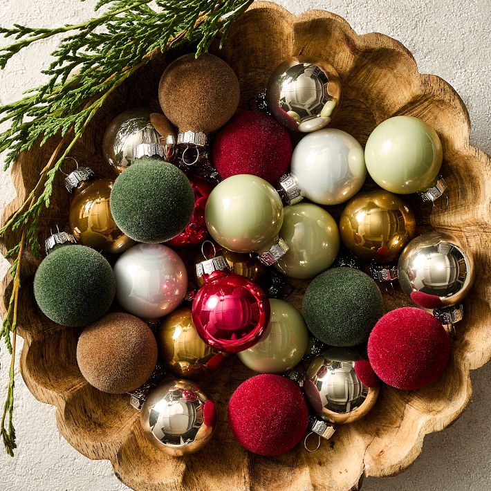 Festive Glass Ball Ornaments (Set of 25)