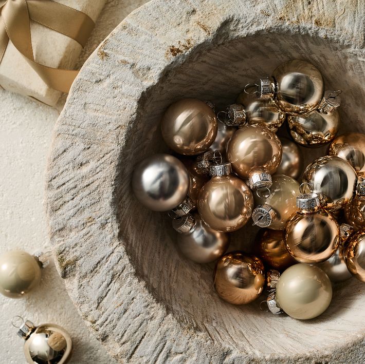 Glass Ball Ornaments - Champagne (Set of 25)