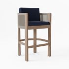 Porto Bar Stool Cushion Cover Canvas Navy
