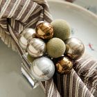 Ball Ornament Napkin Ring Sets