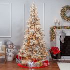 Pre-Lit Faux Heavy Flocked Layered Spruce Tree