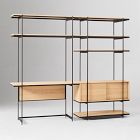 Pierce Wall Desk w/ Narrow Storage Shelf Unit (92&quot;&ndash;134&quot;)