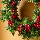 Faux Berry Boxwood Wreath