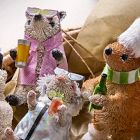 Après Ski Bottlebrush Animal Ornaments