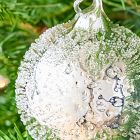 Pewter Glitter Beaded Ball Ornament