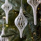 Striped Glass Finial Ornaments (Set of 6)