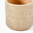 Ultralight Dreams Khari Hand-Painted Striped Mid-Century Planter
