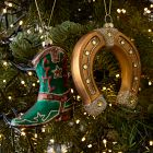 Glass Cowboy Boot Ornament