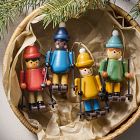 Wood Skier Ornaments