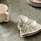 Tannenbaum Holly Stoneware Figural Tree Appetizer Plate Sets