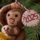 Baby's First Holiday Felt Monkeys Ornament