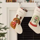 Dog with Antlers Felt Stocking