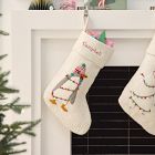 Penguin in Lights Felt Stocking