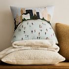 Nicole Cicak Holiday Ice Skaters Pillow Cover
