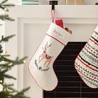 Scandi Embroidered Reindeer Stocking