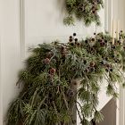 Pre-Lit Faux Pine &amp; Frosted Red Berry Garland