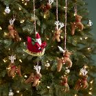 Felt Santa's Sleigh & Reindeer Ornaments (Set of 10)