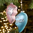 Glass Heart Ornaments (Set of 2)