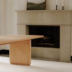 Rina Curved Oak Pedestal Dining Table (88&quot;, 104&quot;)