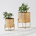 Spun Metal Standing Planters