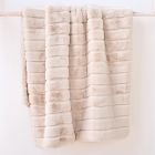Faux Fur Chinchilla Stripe Throw