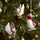 Felt Birds in Clothes Ornaments (Set of 3)
