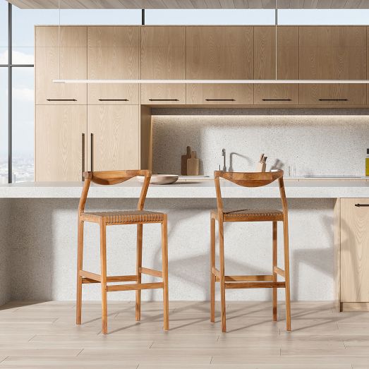 Gracen Teak Wood Bar Stool West Elm