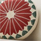 Andrew Ludick Crewel Folk Round Pillow