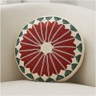 Andrew Ludick Crewel Folk Round Pillow