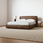 Curved Modern Faux Leather Bed