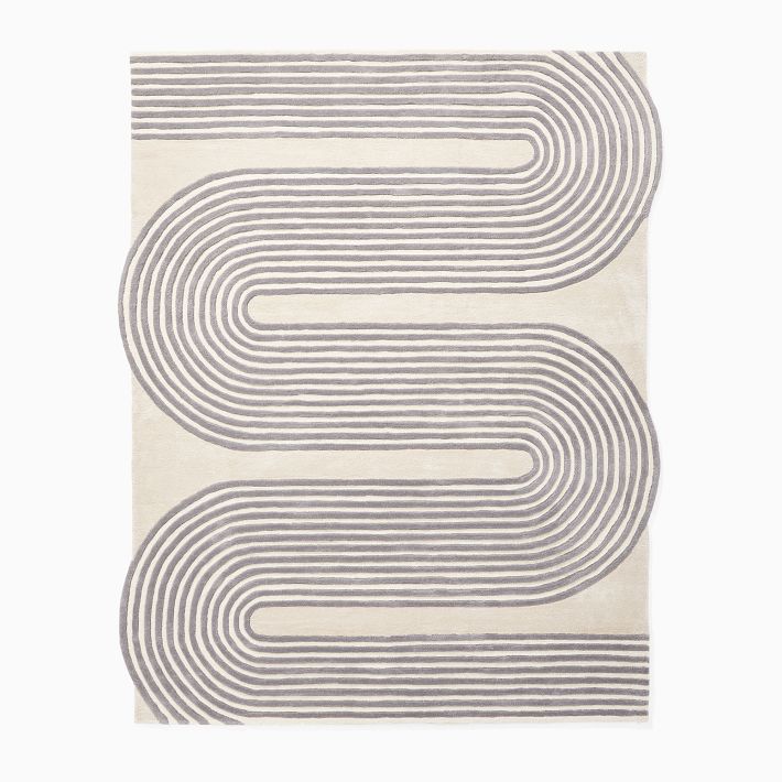 Swoosh Tufted Wool Rug | West Elm